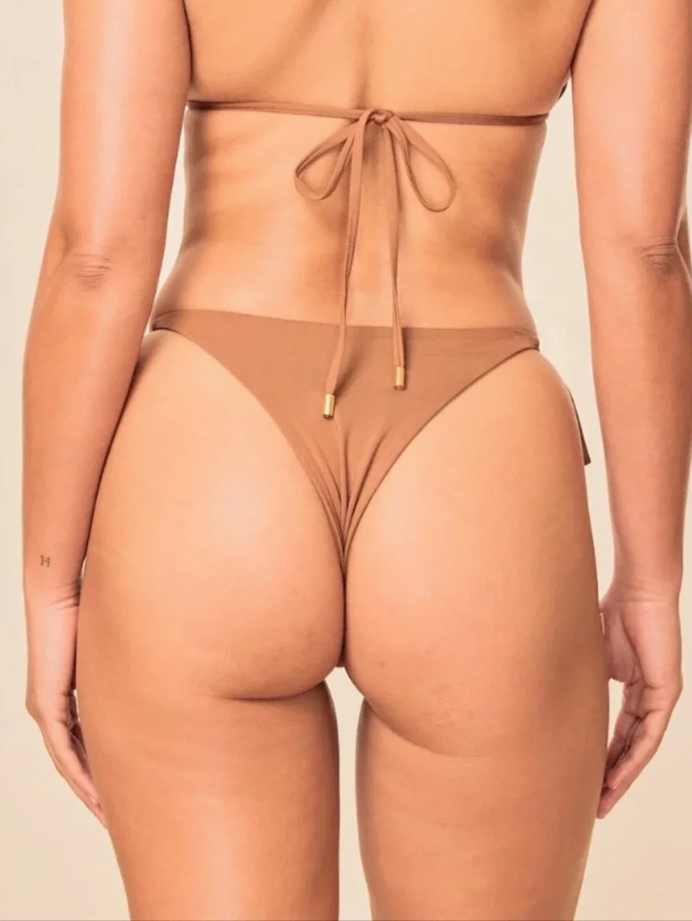 NWT Monday Swimwear Palma Bottom Sand Triangle Tie-Side Bikini Women's Medium